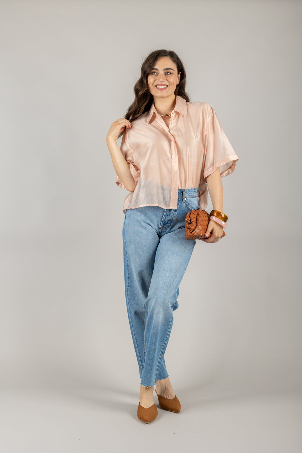 TENSIONE IN - 25C7634 - CAMICIA CROP MEZZA MANICA