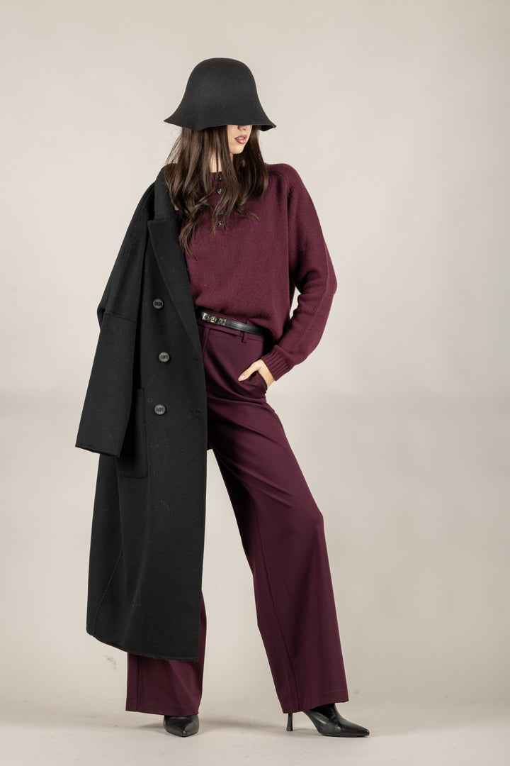 TENSIONE IN - 26P1305 - PANTALONE PALAZZO PUNTO MILANO