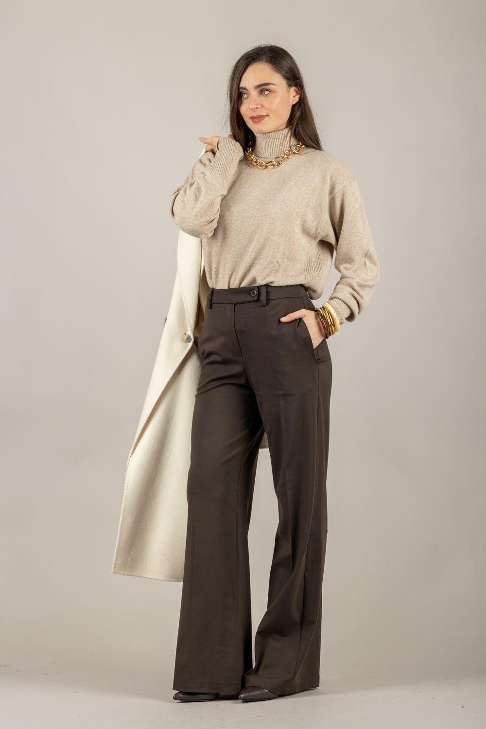 VICOLO - 22108F - MAGLIA MISTO LANA COLLO ALTO