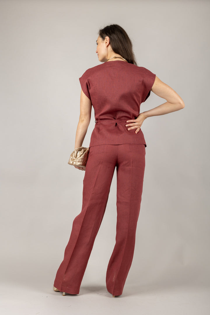 VICOLO - TD1753 - GILET DOPPIO SMANICATO CON LACCIO