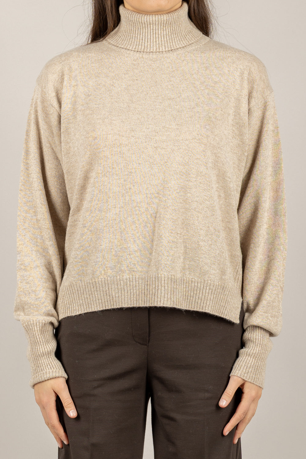 VICOLO - 22108F - MAGLIA MISTO LANA COLLO ALTO