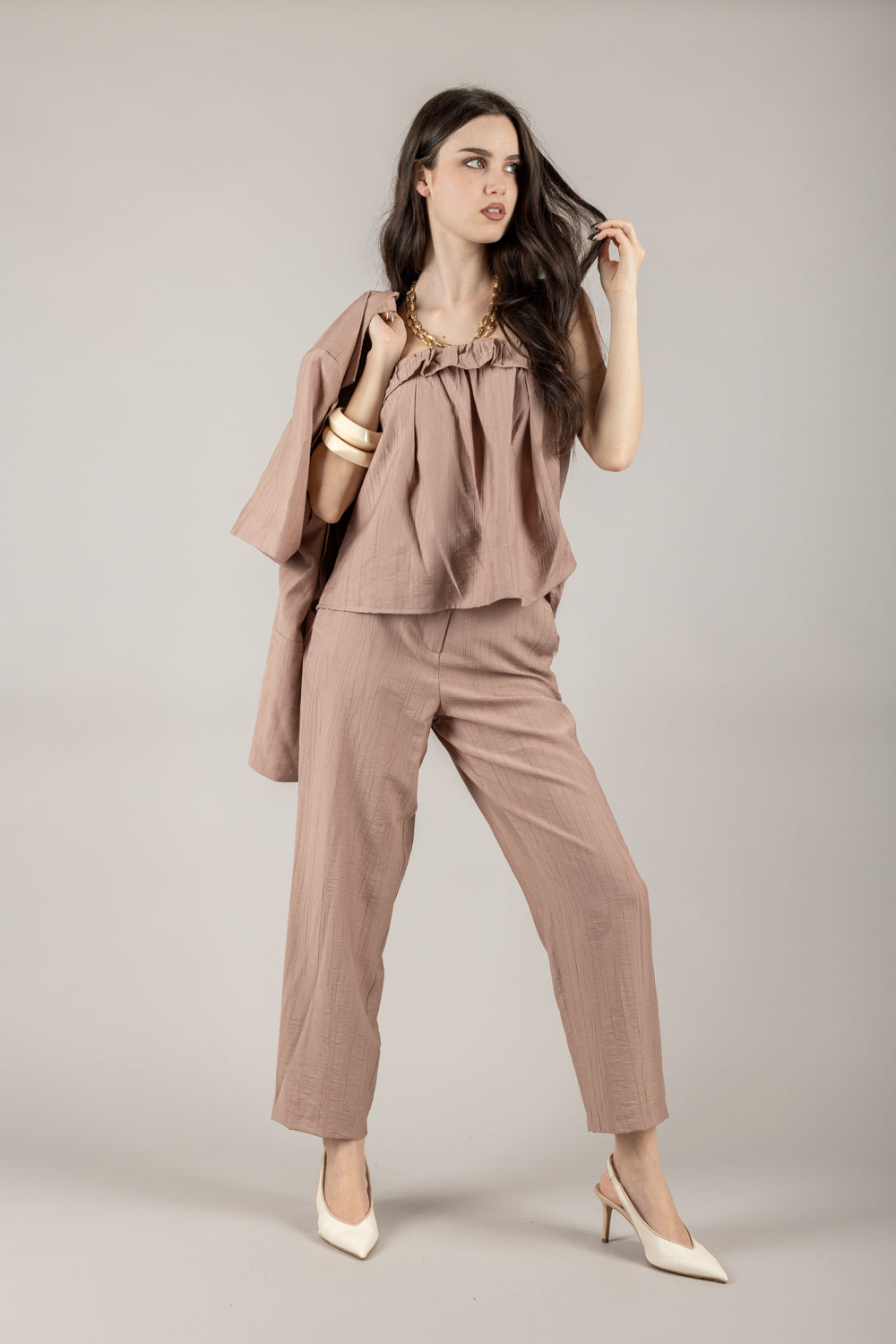 TENSIONE IN - 25P7626 - PANTALONE CON CINTA
