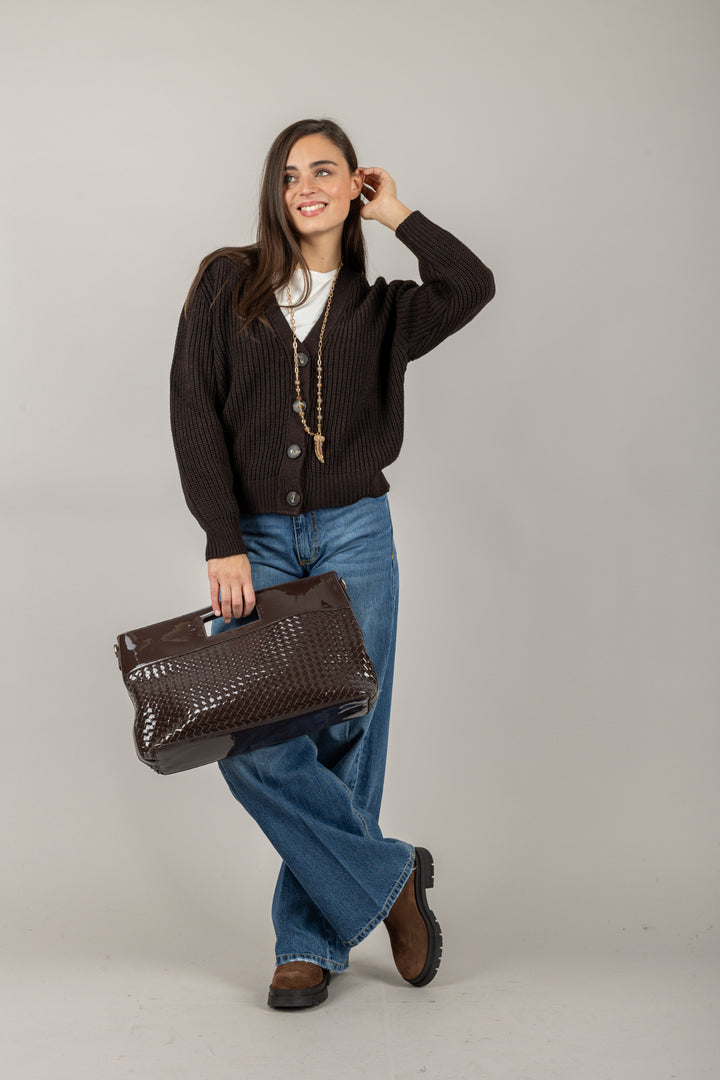 TENSIONE IN - D80942 - CARDIGAN IN MAGLIA