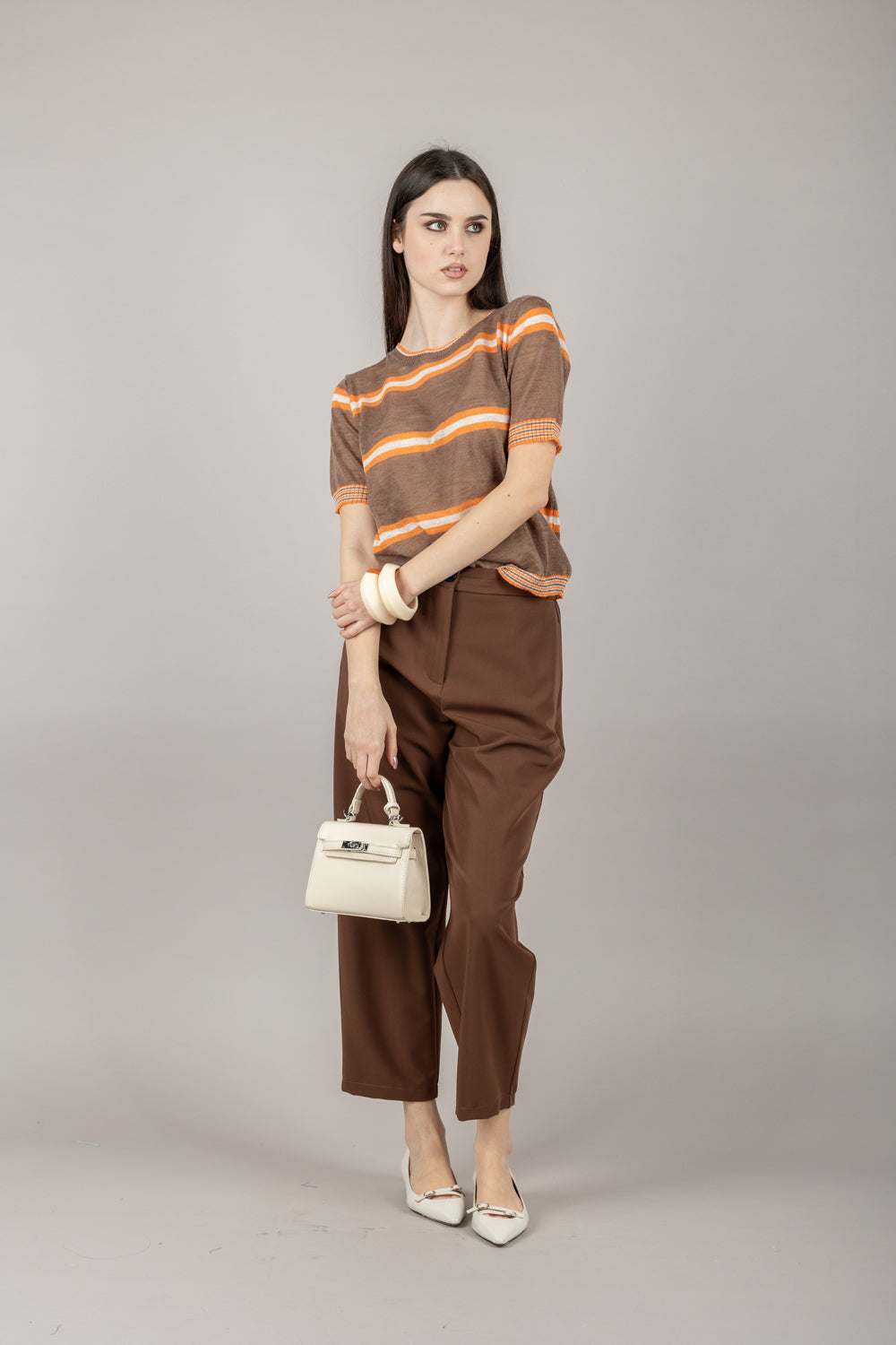 VICOLO - TD0435 - PANTALONE CARROT CON ELASTICO