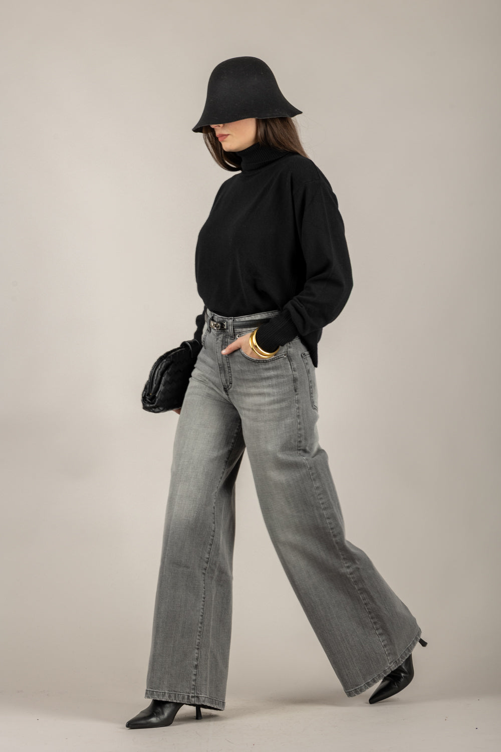 VICOLO - 22108F - MAGLIA MISTO LANA COLLO ALTO