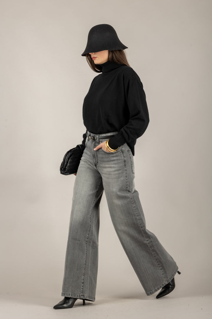 VICOLO - 22108F - MAGLIA MISTO LANA COLLO ALTO