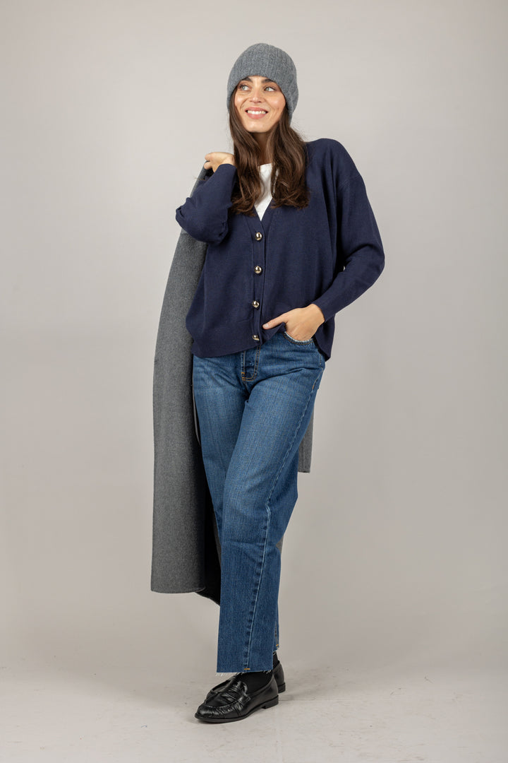 VICOLO - 77045F - CARDIGAN CON BOTTONI ORO