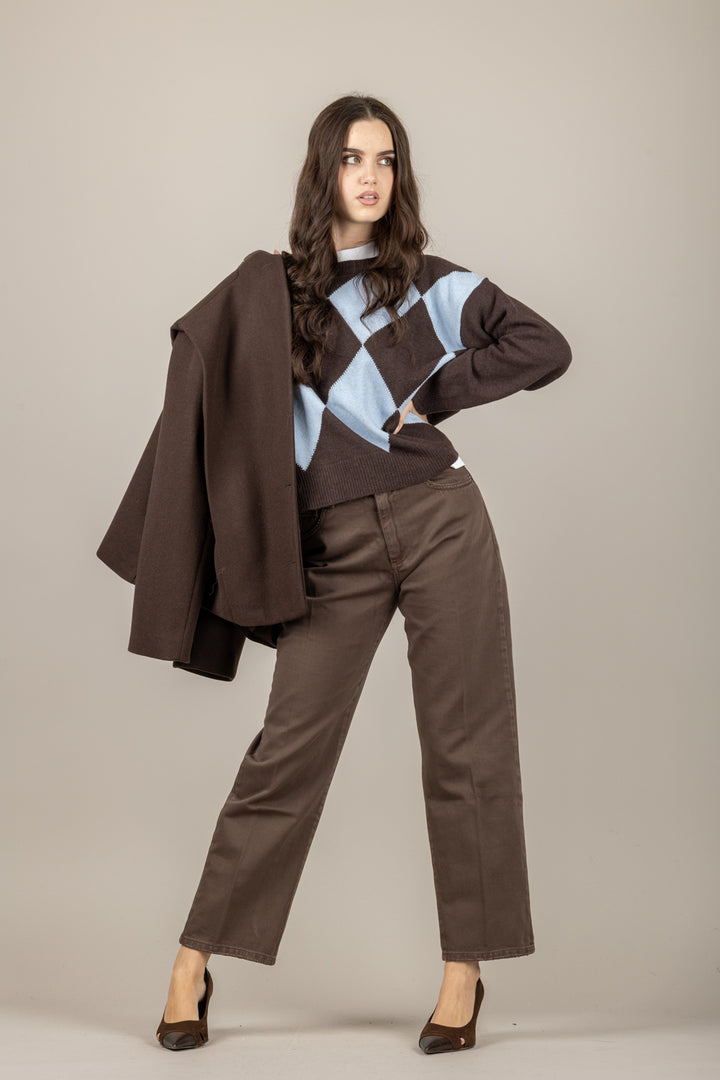 TENSIONE IN - W5HMJ73A359 - MAGLIA GIROCOLLO CON ROMBI