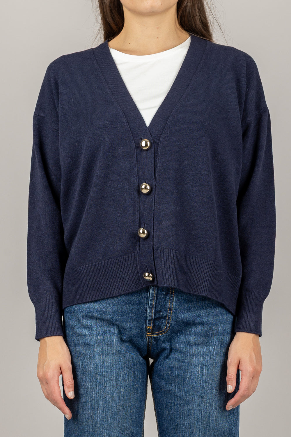 VICOLO - 77045F - CARDIGAN CON BOTTONI ORO