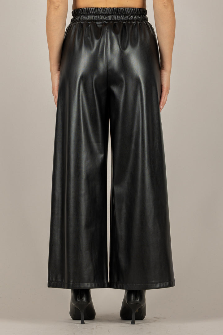 TENSIONE IN - 26P1429  - PANTALONE IN ECOPELLE CON ELASTICO IN VITA