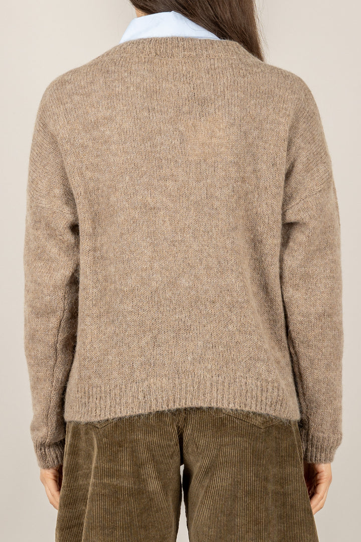 VICOLO - 55162F - MAGLIA SCOLLO A V MANICA LUNGA