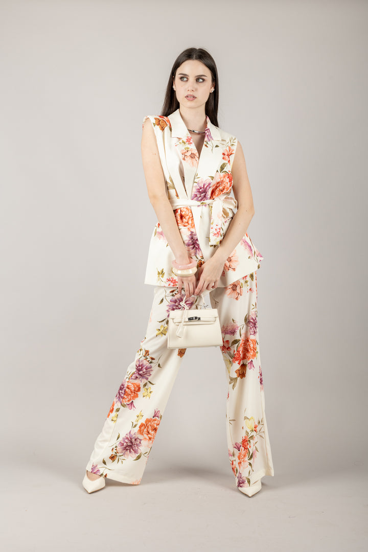VICOLO - TD2258 - GILET FLOREALE CON FUSCIACCA