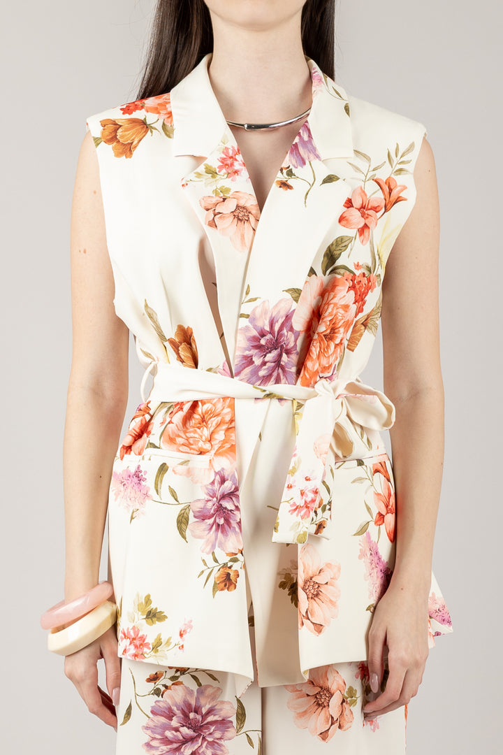VICOLO - TD2258 - GILET FLOREALE CON FUSCIACCA