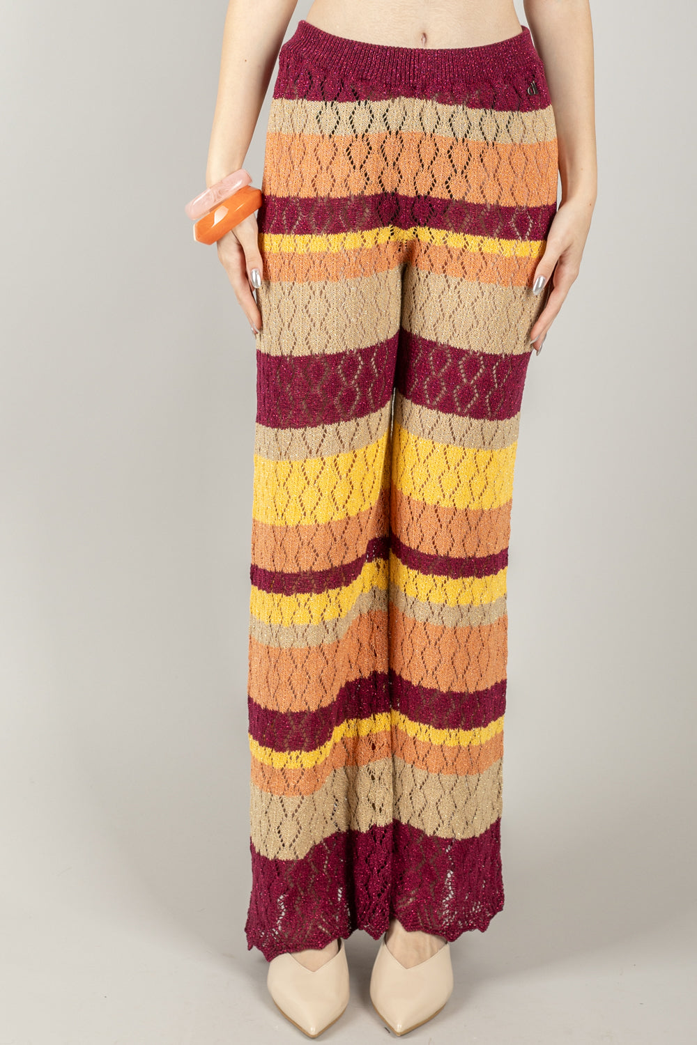 DIXIE - P566W219 - PANTALONE CROCHET LUREX MULTICOLOR