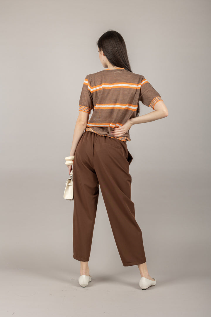 VICOLO - TD0435 - PANTALONE CARROT CON ELASTICO