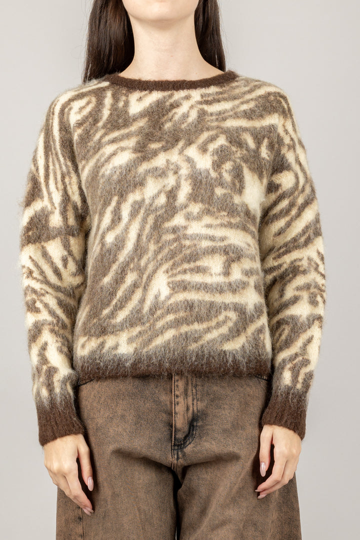 VICOLO - 55035F - MAGLIA MOHAIR ZEBRATA