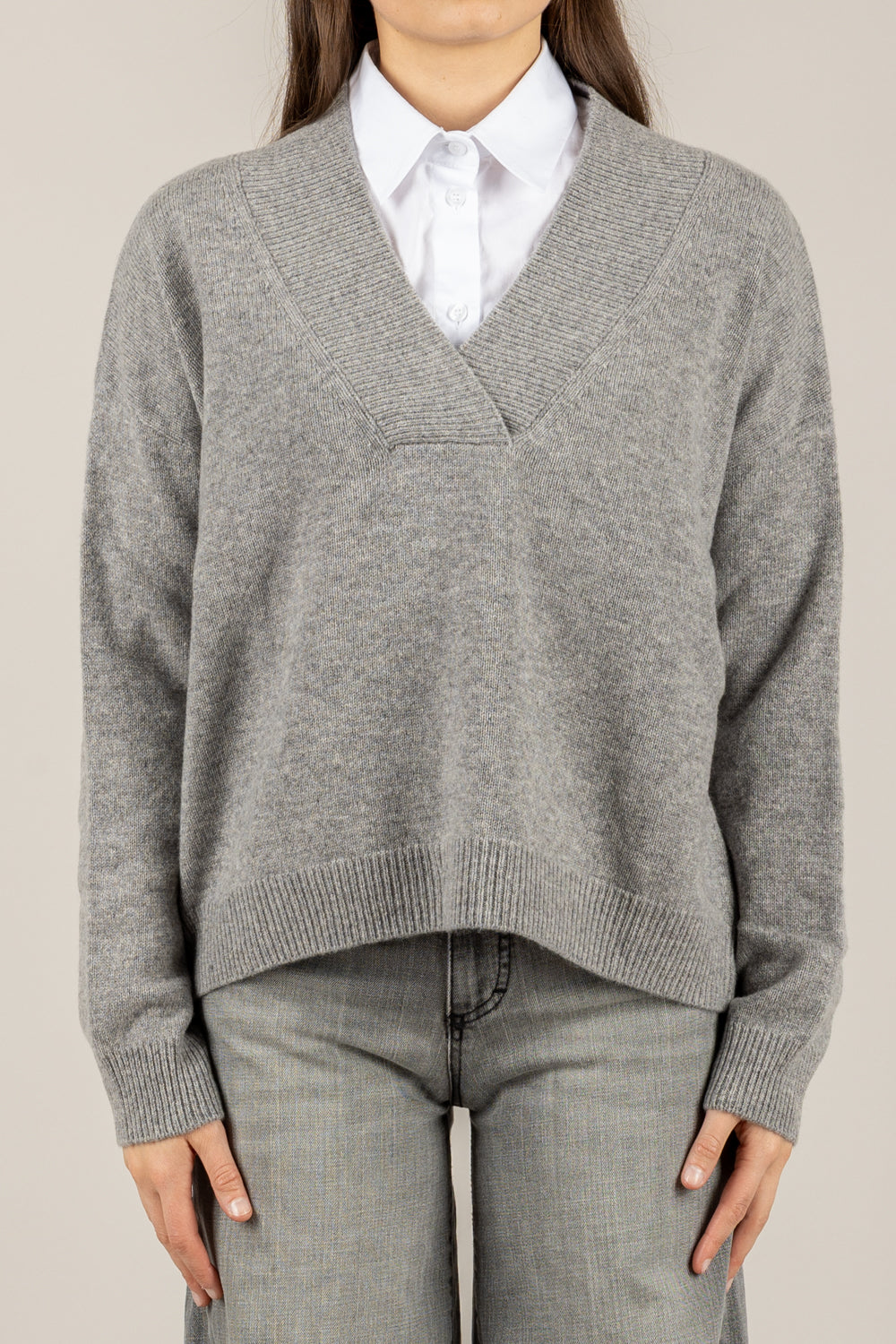 TENSIONE IN - WL785AI25 - MAGLIA SCOLLO A V IN LANA