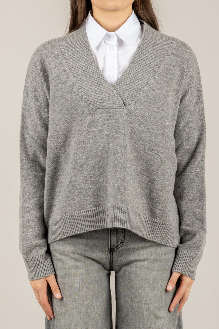 TENSIONE IN - WL785AI25 - MAGLIA SCOLLO A V IN LANA