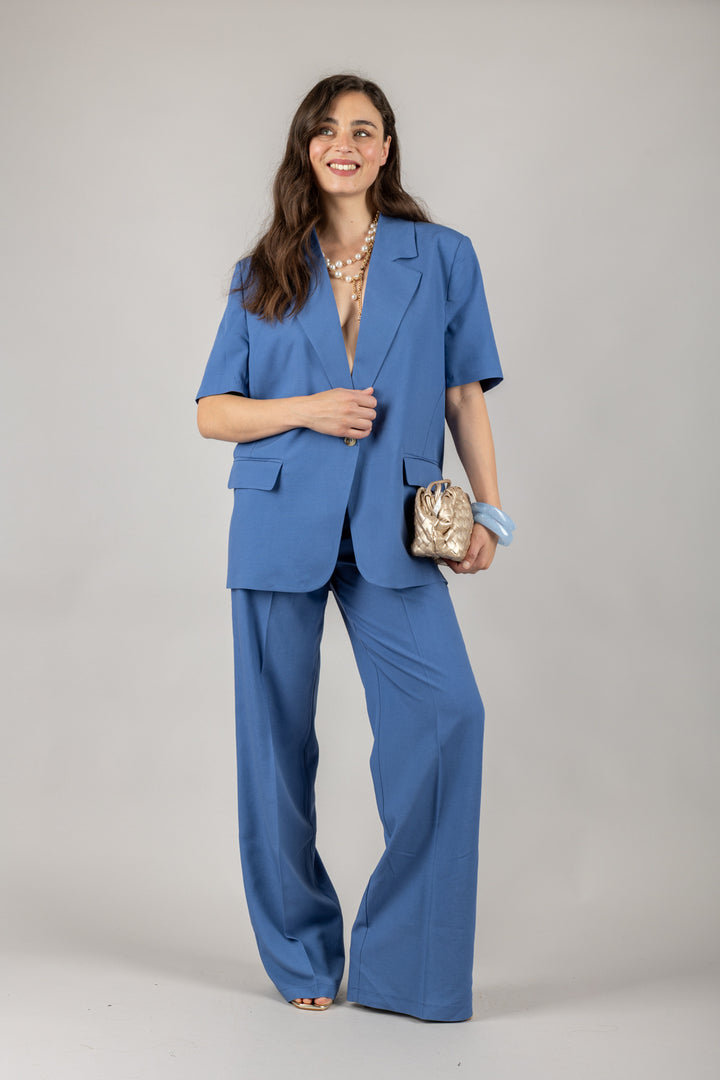 VICOLO - TD1877 - PANTALONE PALAZZO CON TASCA FILO