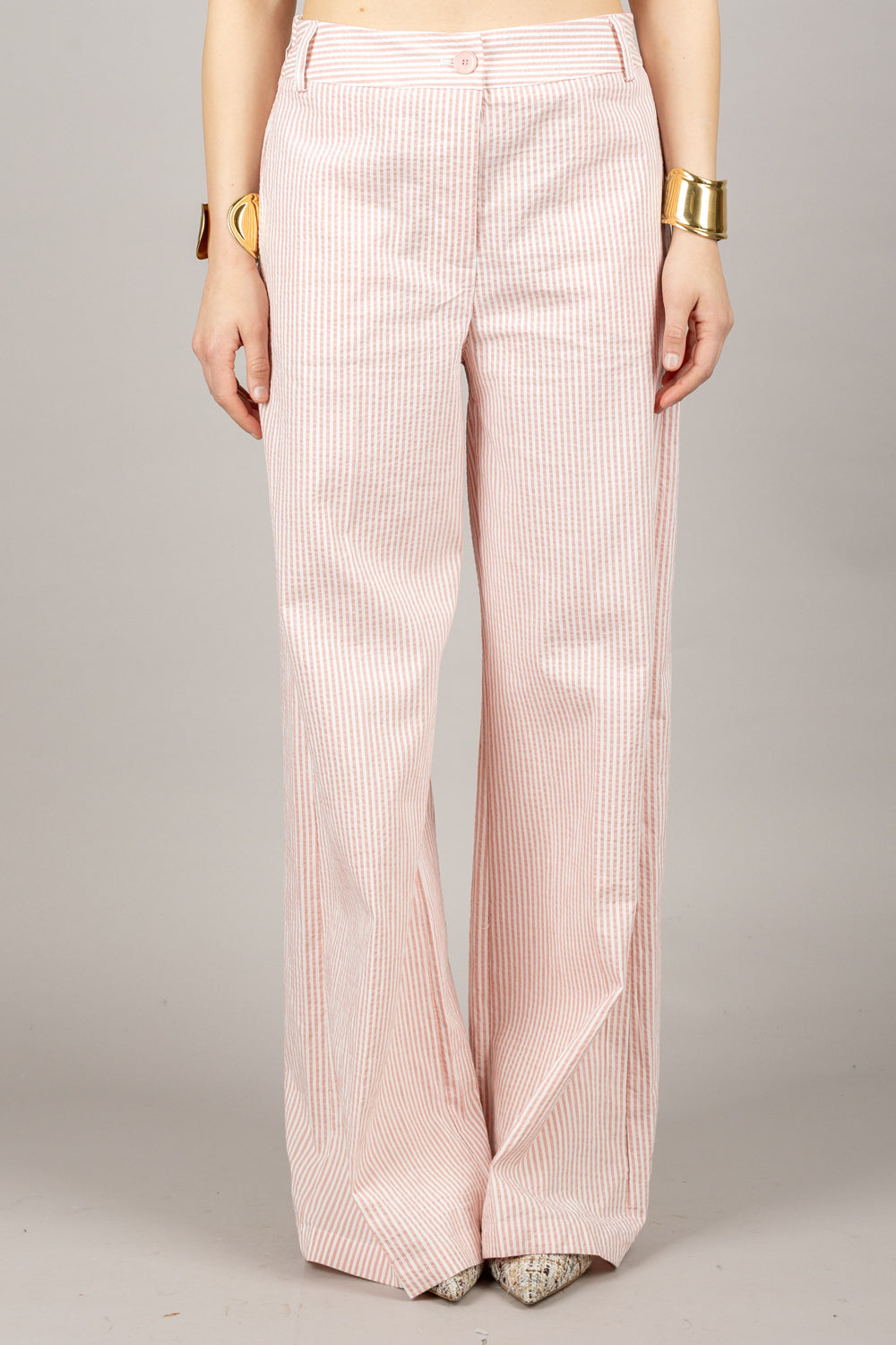 TENSIONE IN - S25P632 - PANTALONE A RIGHE CON COULISSE