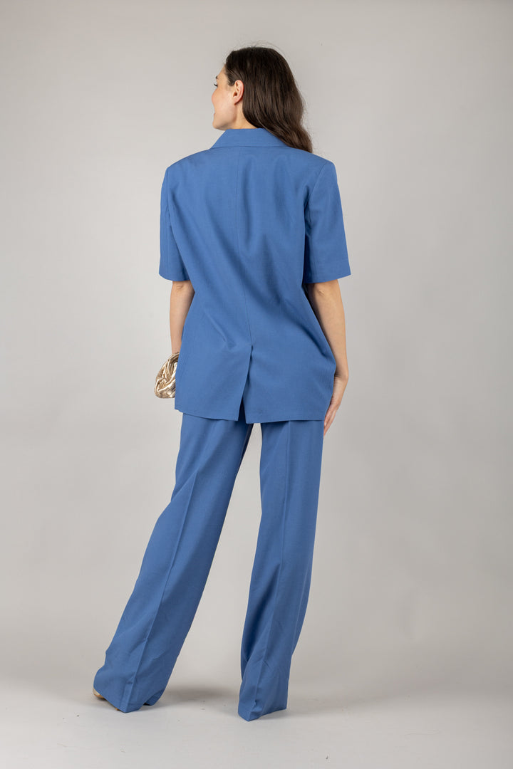 VICOLO - TD1877 - PANTALONE PALAZZO CON TASCA FILO