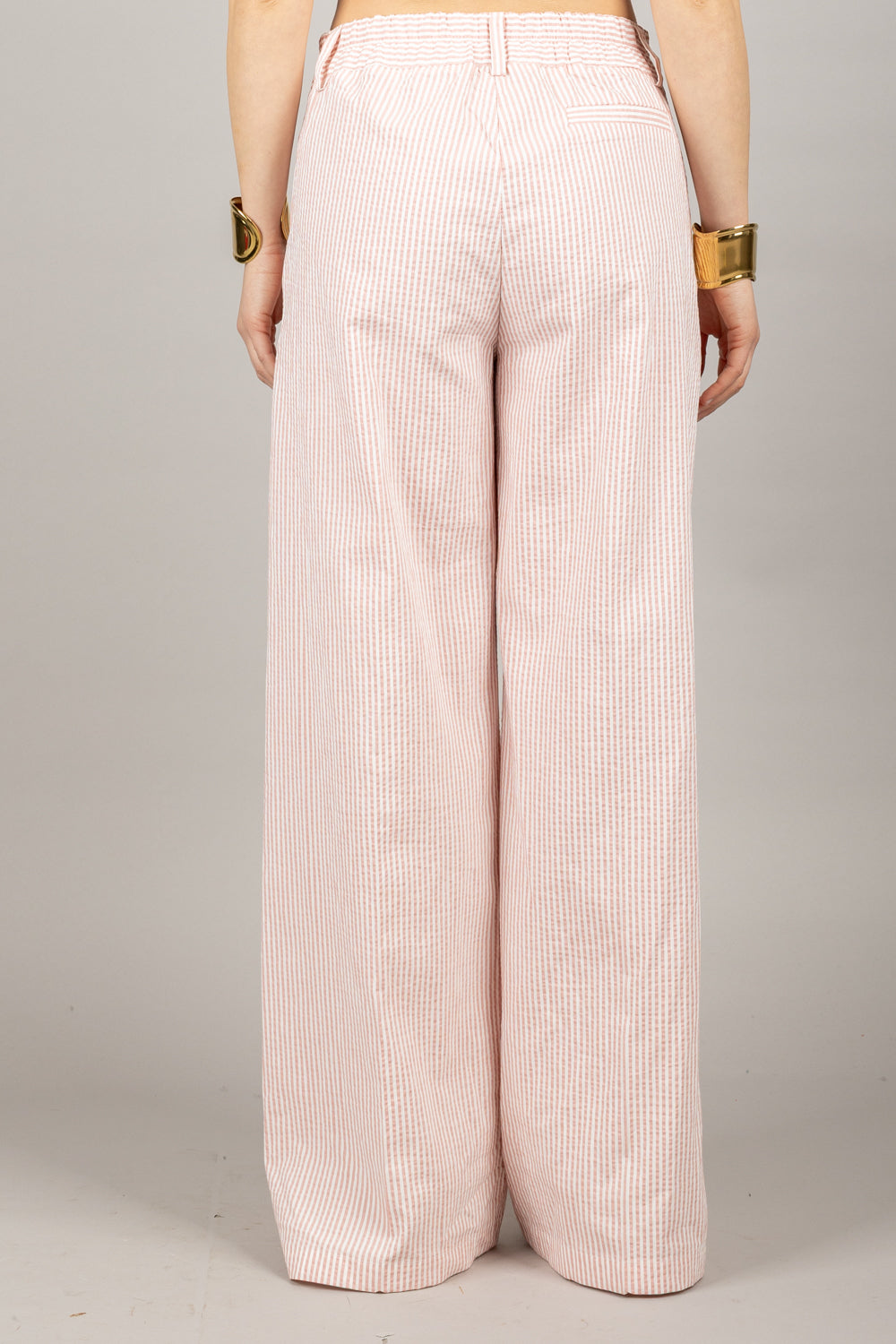 TENSIONE IN - S25P632 - PANTALONE A RIGHE CON COULISSE