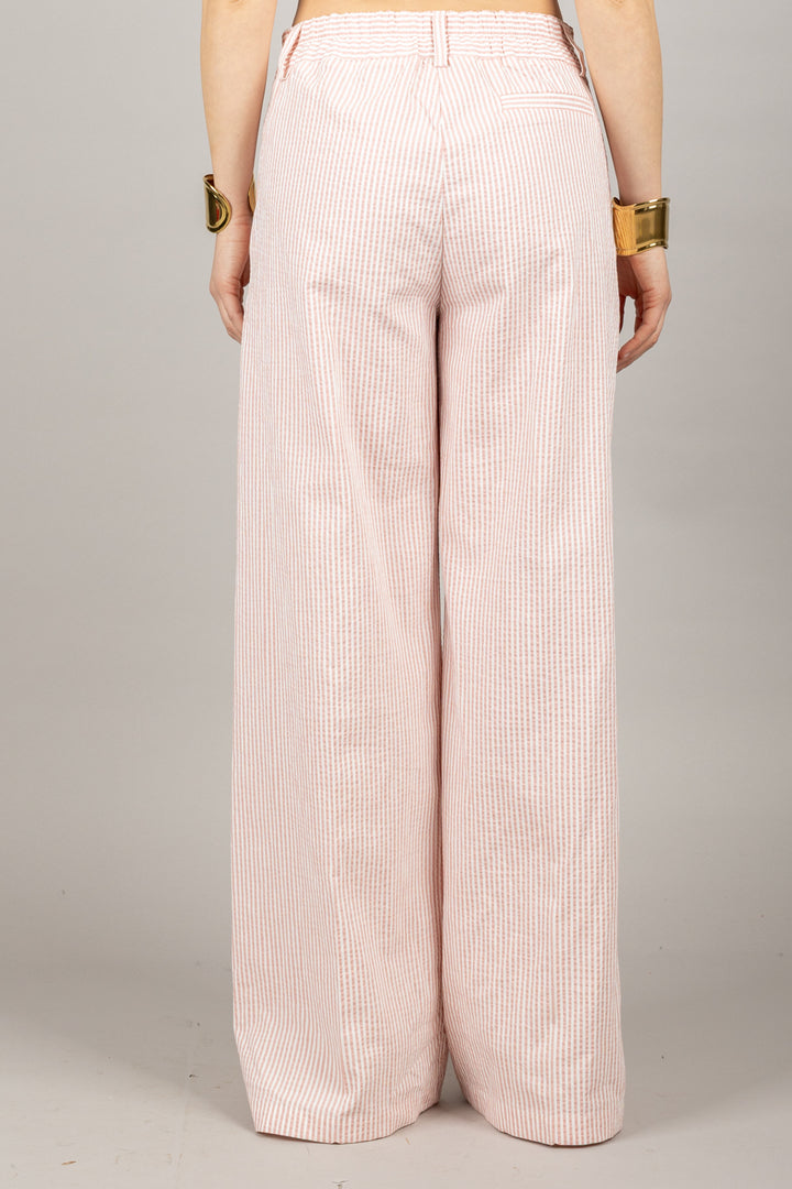 TENSIONE IN - S25P632 - PANTALONE A RIGHE CON COULISSE