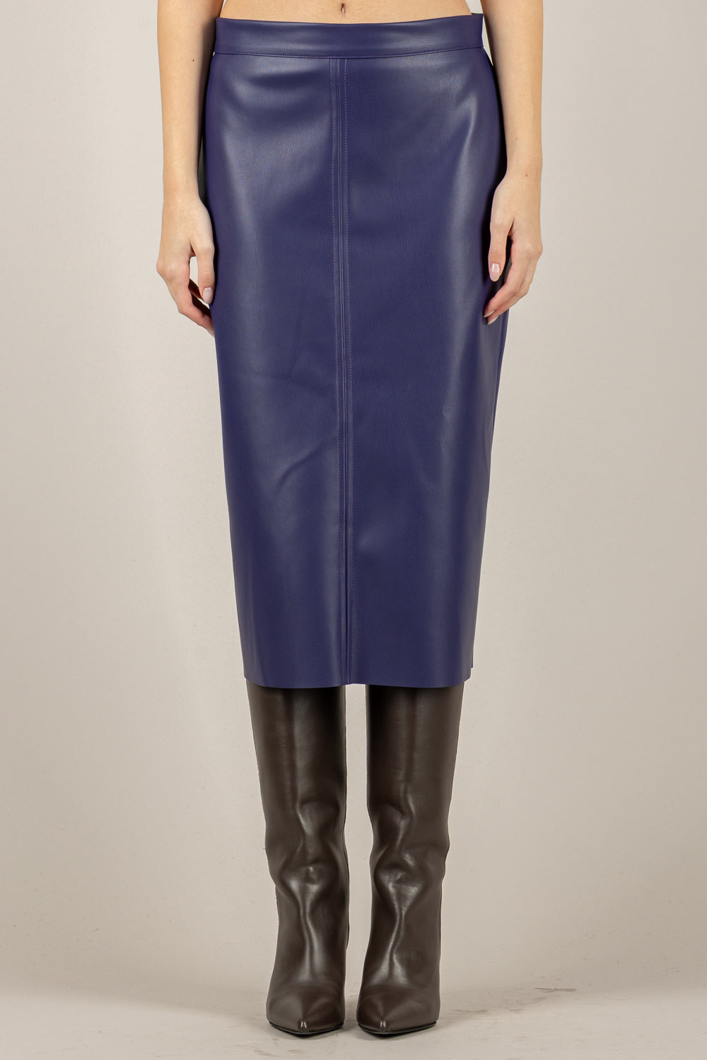 TENSIONE IN - N20087AT - GONNA MIDI IN ECOPELLE