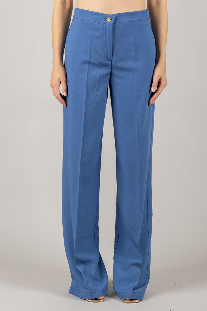 VICOLO - TD1877 - PANTALONE PALAZZO CON TASCA FILO