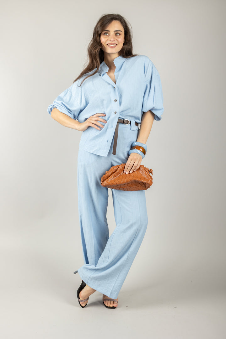 TENSIONE IN - 25P7772 - PANTALONE GOFFRATO CON CINTURA