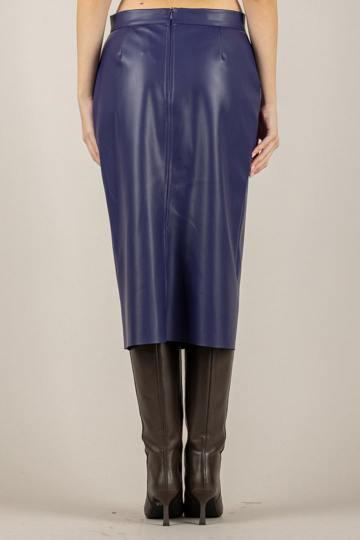 TENSIONE IN - N20087AT - GONNA MIDI IN ECOPELLE