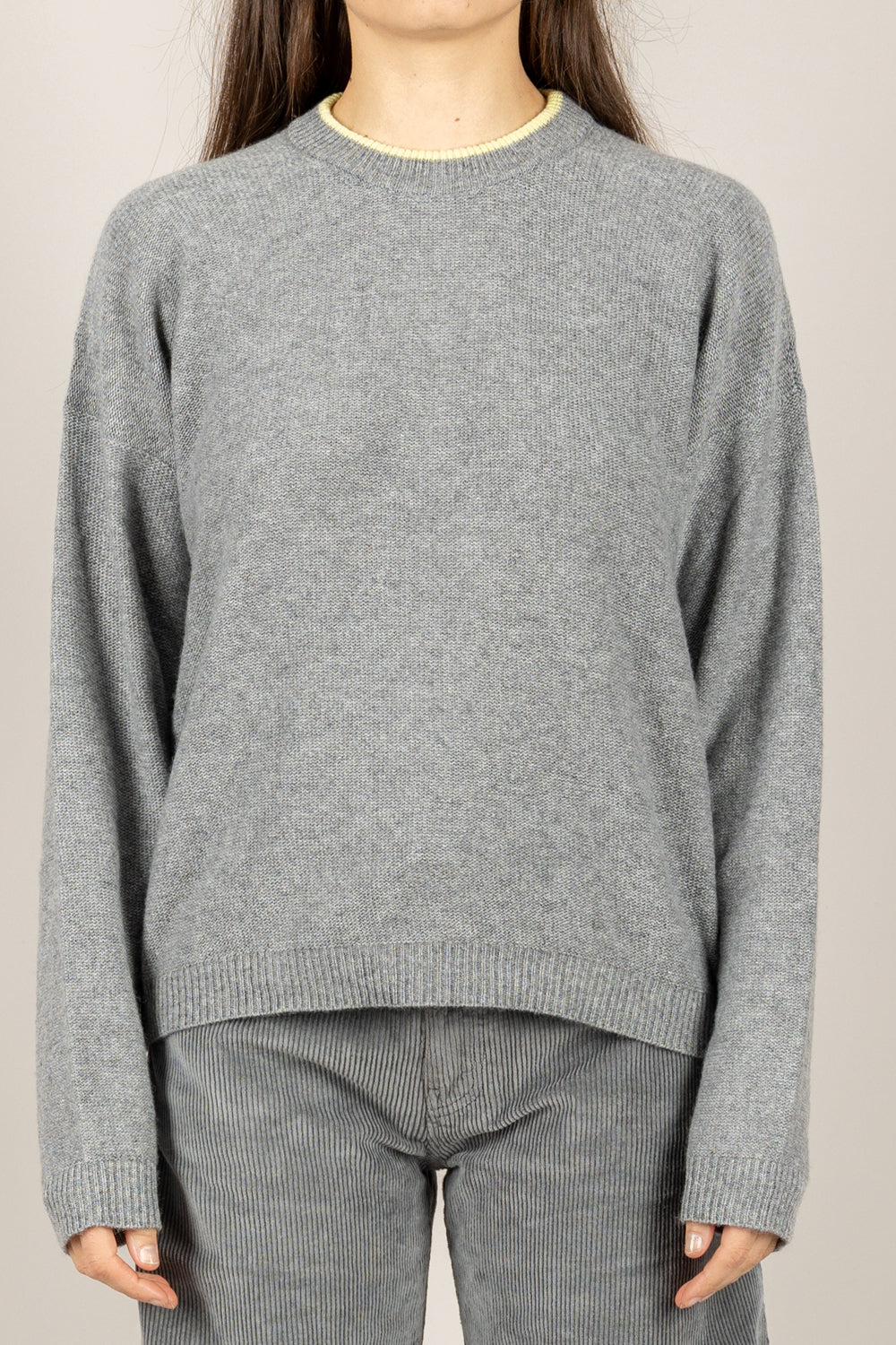 VICOLO - 77345F - MAGLIA GIROCOLLO CONTRASTO