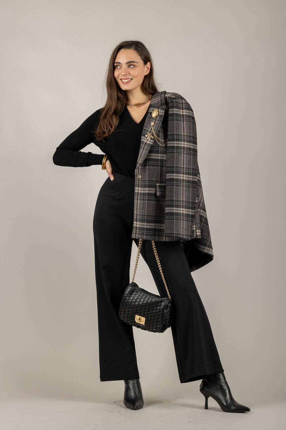 TENSIONE IN - 225219-1 - PANTALONE PALAZZO PUNTO MILANO