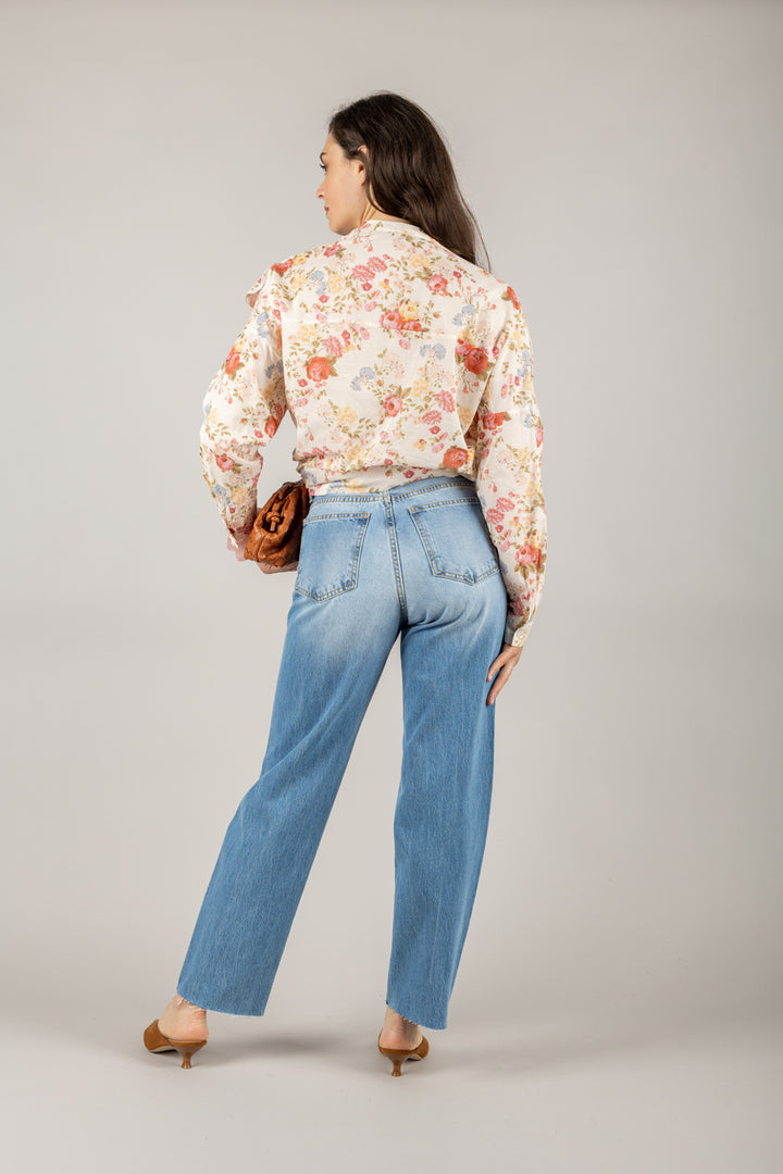 TENSIONE IN - S25CB39 - CAMICIA SCOLLO COREANA FLOREALE