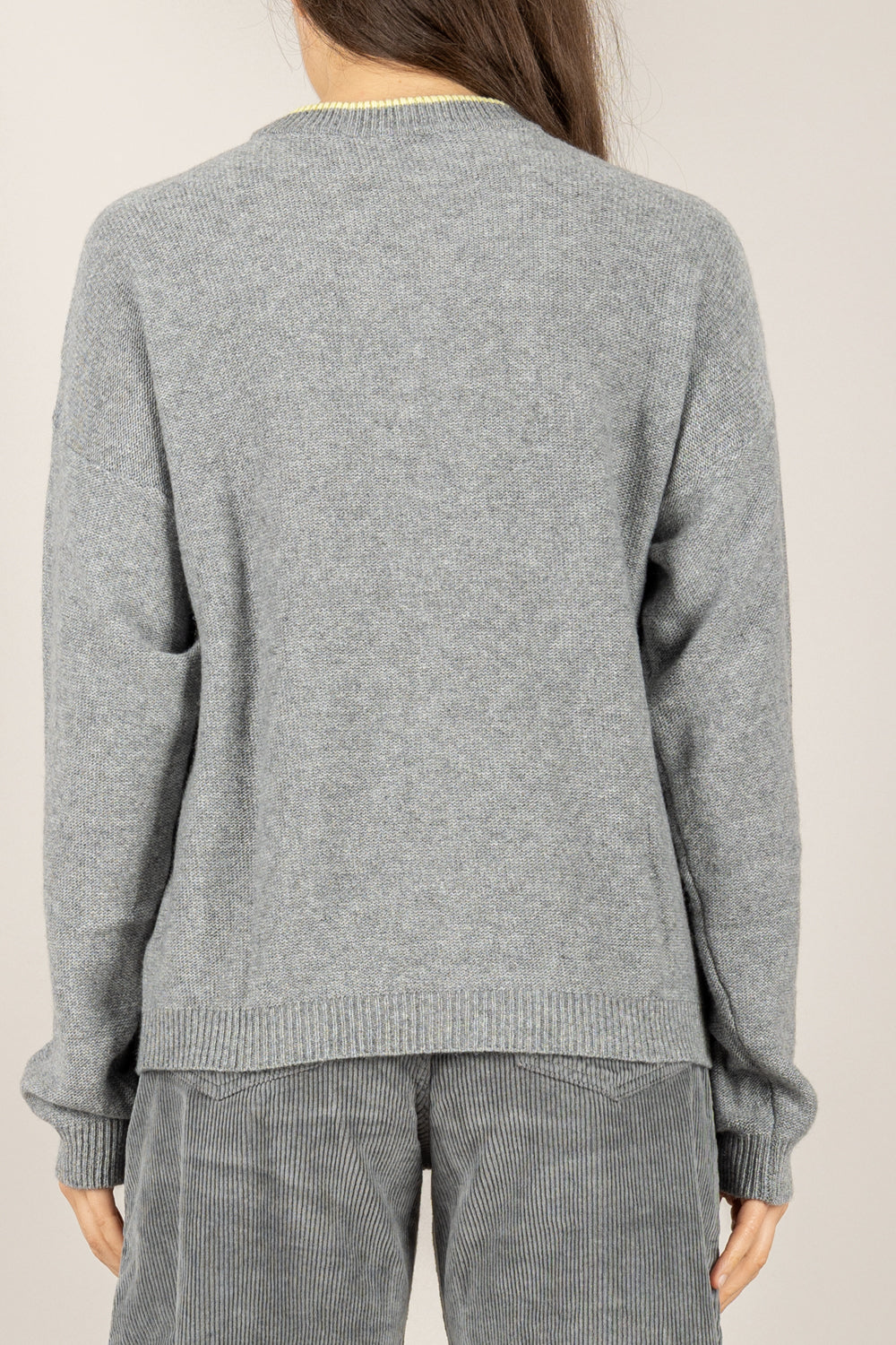 VICOLO - 77345F - MAGLIA GIROCOLLO CONTRASTO