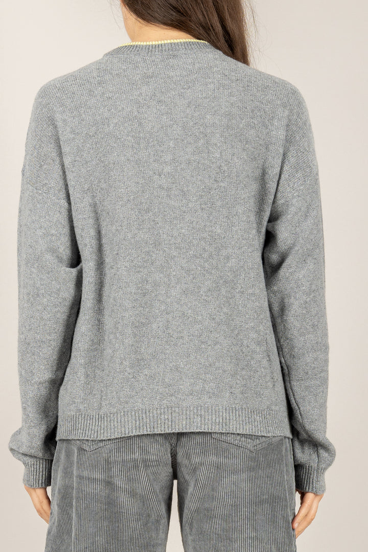 VICOLO - 77345F - MAGLIA GIROCOLLO CONTRASTO