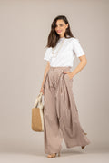 IMPERIAL - P9I2LVH - PANTALONE PALAZZO VICHY CACAO