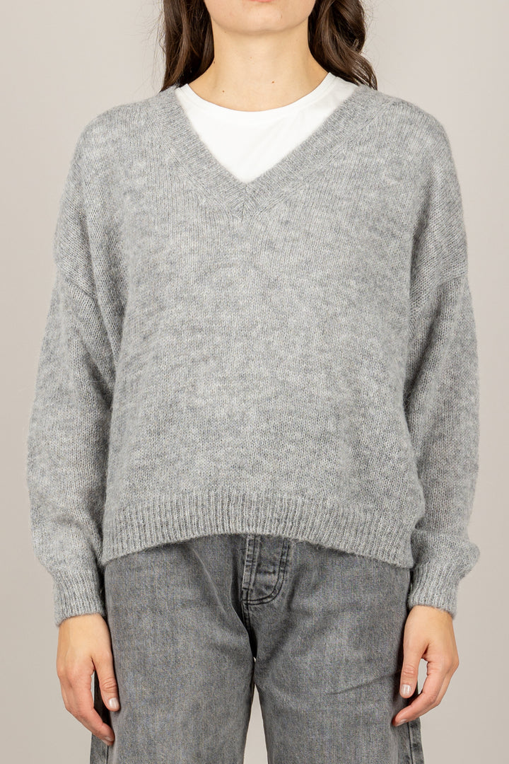 VICOLO - 55162F - MAGLIA SCOLLO A V MANICA LUNGA