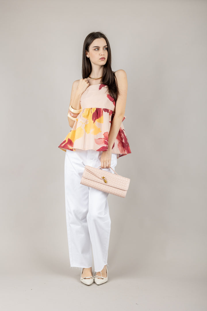 VICOLO - TD2476 - CANOTTA TOP CON FIOCCO SCHIENA