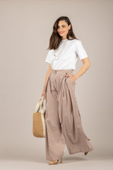 IMPERIAL - P9I2LVH - PANTALONE PALAZZO VICHY CACAO