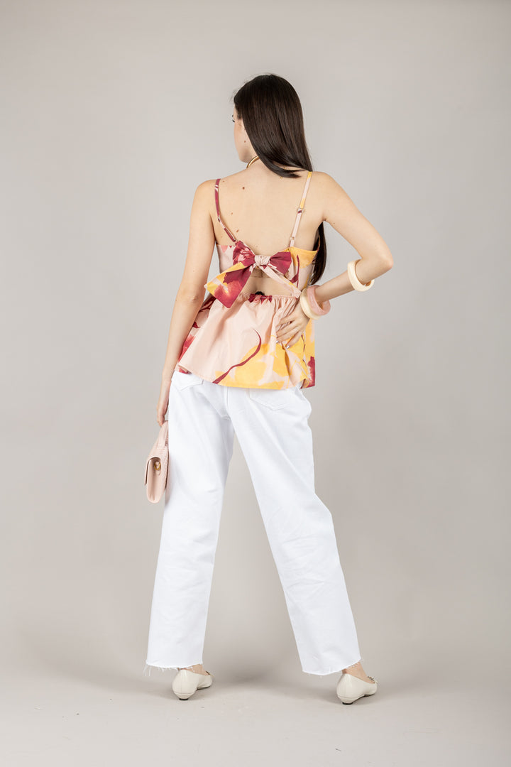 VICOLO - TD2476 - CANOTTA TOP CON FIOCCO SCHIENA
