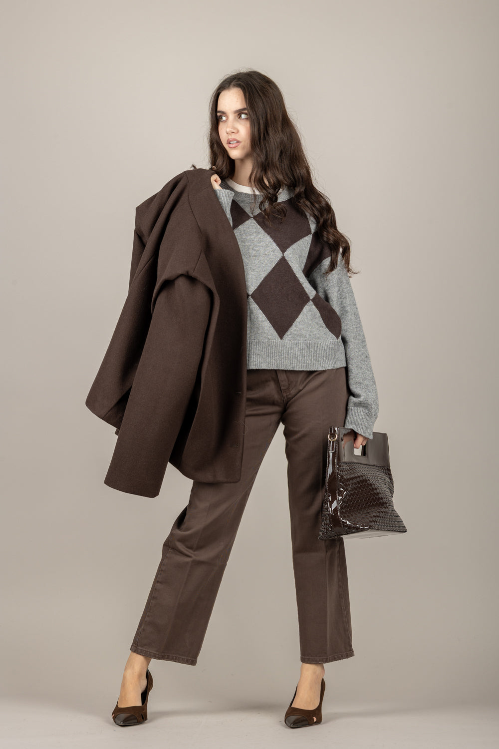 TENSIONE IN - W5HMJ73A359 - MAGLIA GIROCOLLO CON ROMBI