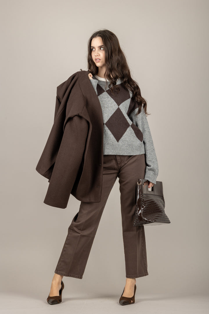 TENSIONE IN - W5HMJ73A359 - MAGLIA GIROCOLLO CON ROMBI