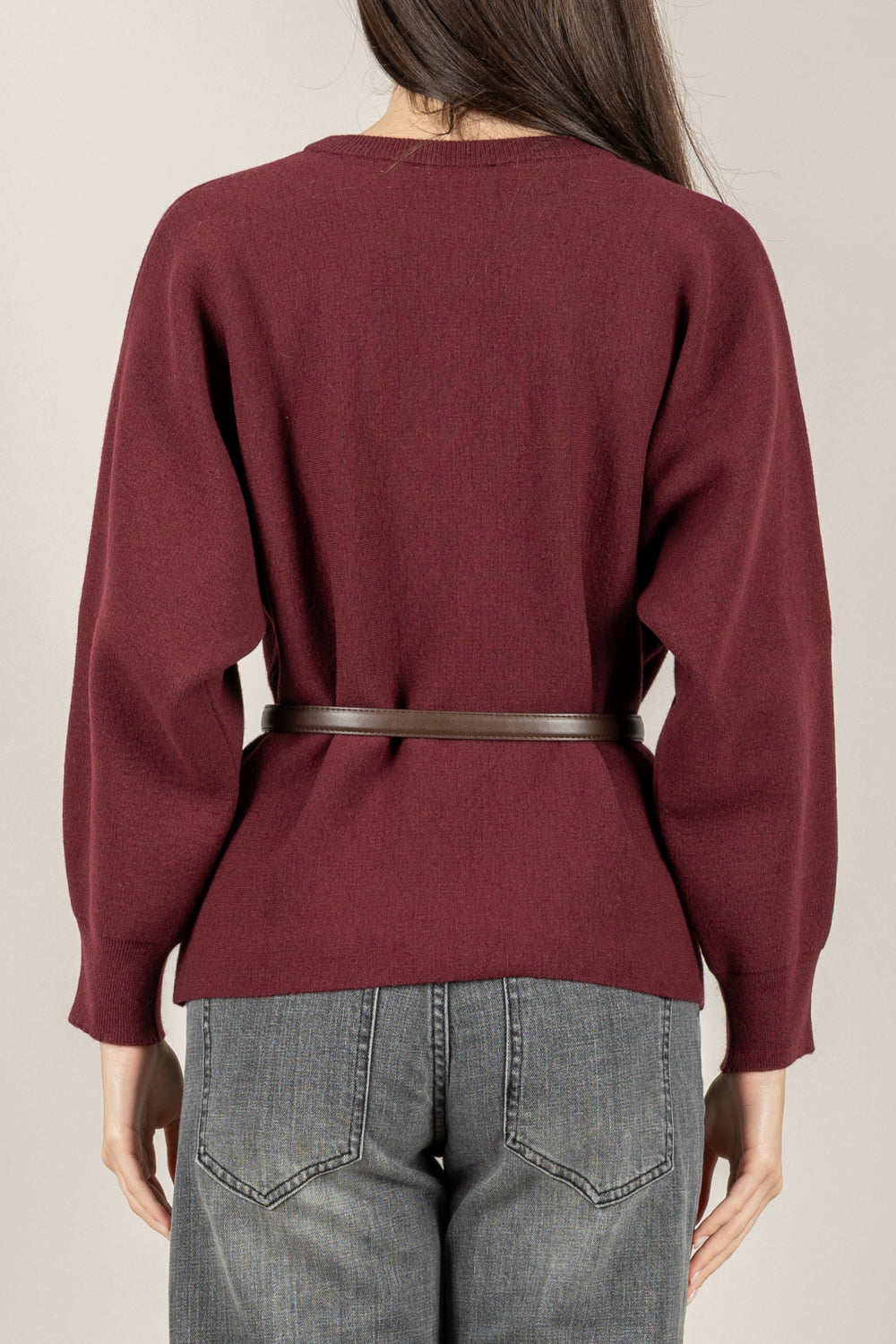 VICOLO - 22207F - MAGLIA MANICA PALLONCINO CON CINTURA