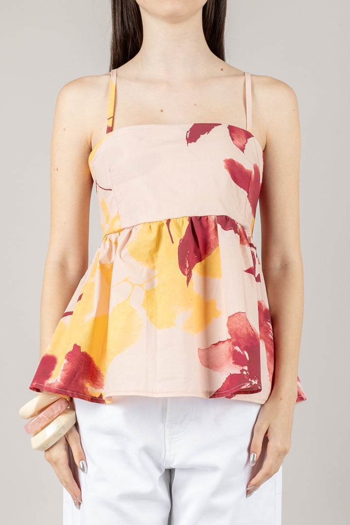 VICOLO - TD2476 - CANOTTA TOP CON FIOCCO SCHIENA