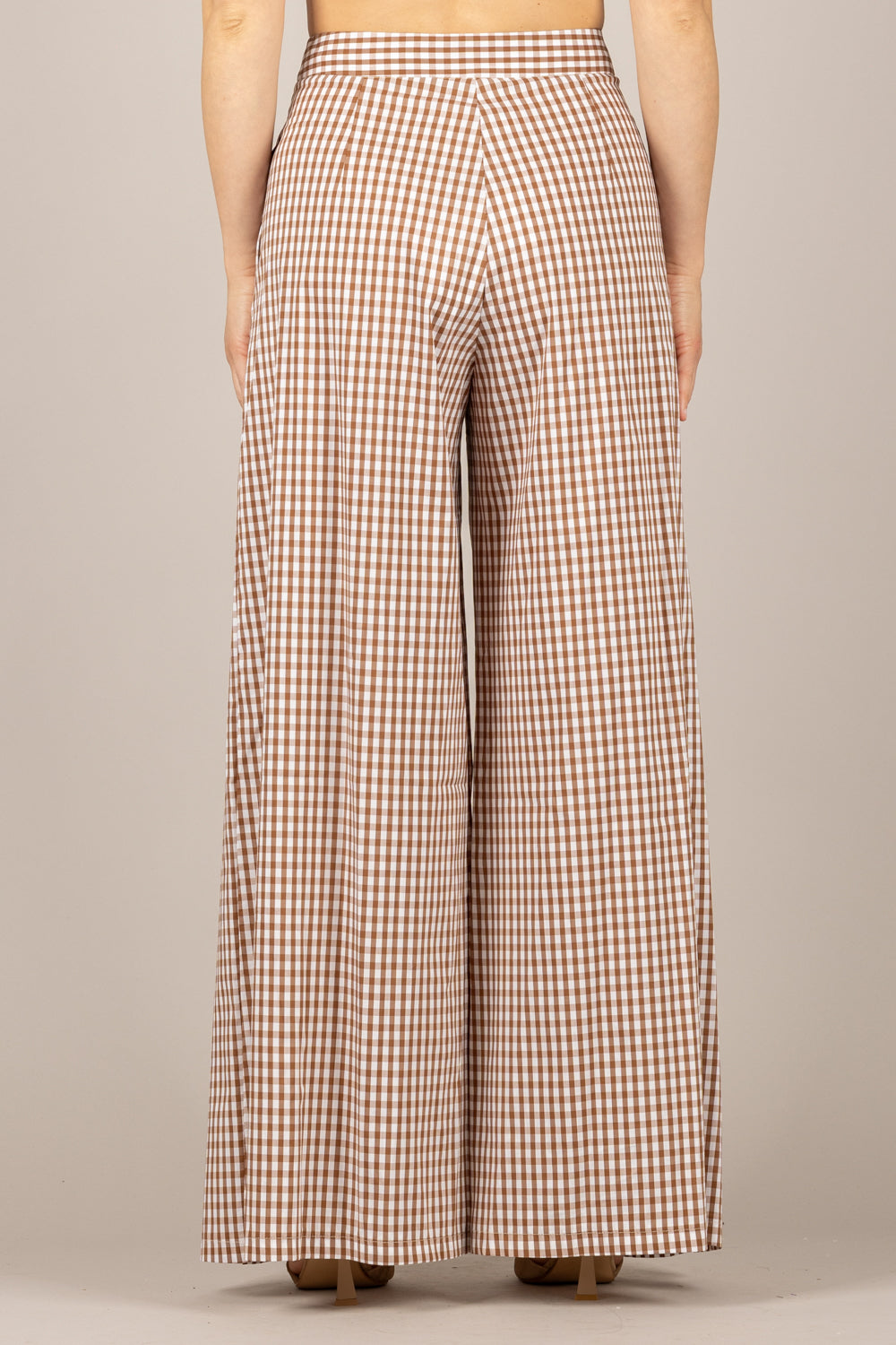 IMPERIAL - P9I2LVH - PANTALONE PALAZZO VICHY CACAO