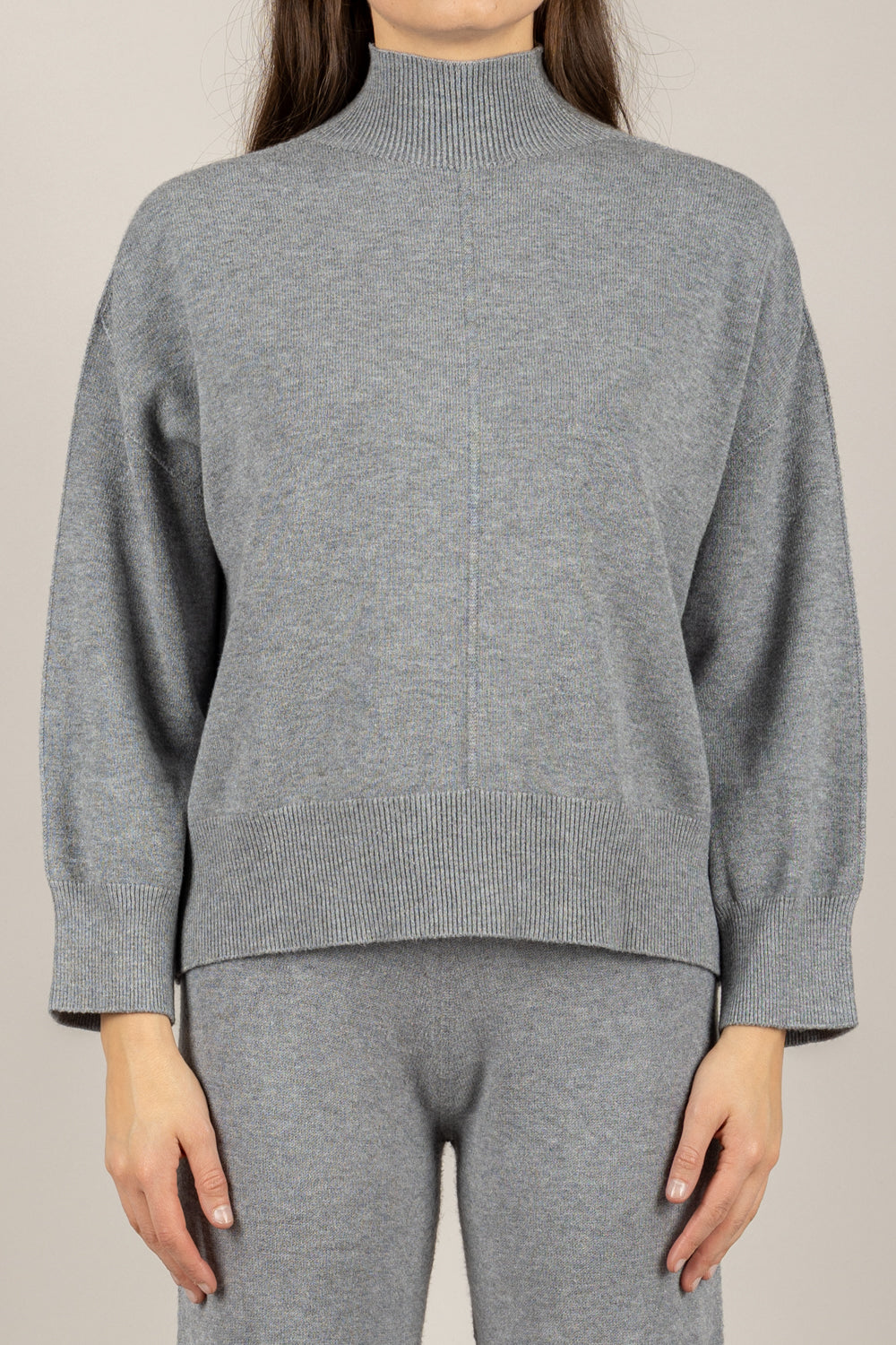 VICOLO - 77377F - MAGLIA COLLO ALTO RIGA FRONTALE