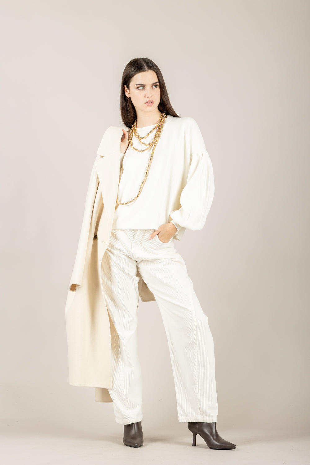 VICOLO - 22090F - MAGLIA CON MANICHE A PALLONCINO