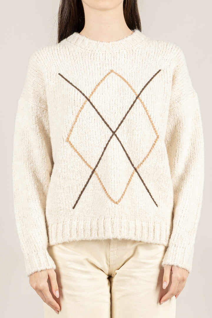 TENSIONE IN - W5HMJ95A460 - MAGLIA MANTRA RICAMO ROMBO