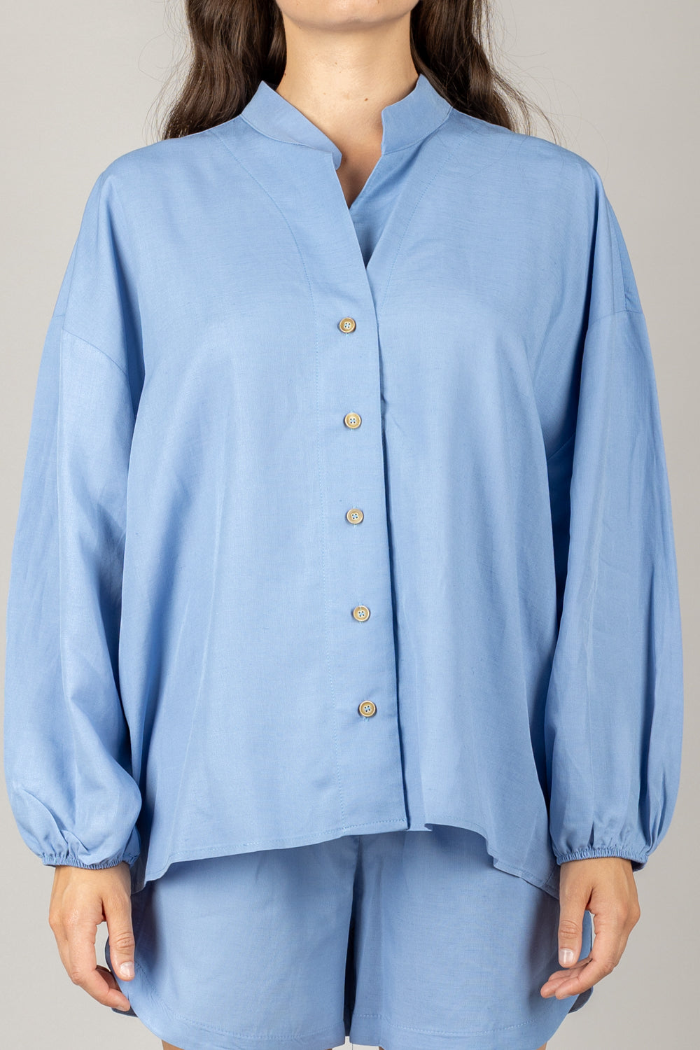 TENSIONE IN - 25C7864 - COMPLETO CAMICIA E SHORTS MISTO LINO